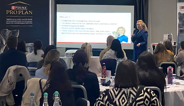 StreetVet Co-Founder Jade Statt engages the veterinary community at the Purina roadshow.