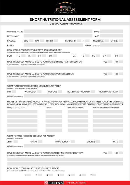 Nutritional Assessment Form (short)