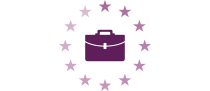 Briefcase surrounded by stars