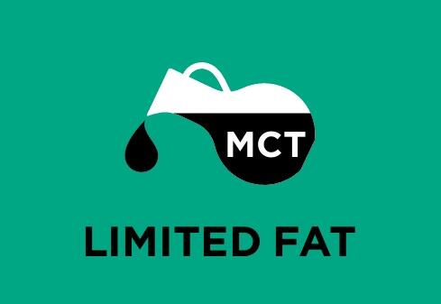 Limited fat content and high in Medium Chain Triglycerides (MCTs)